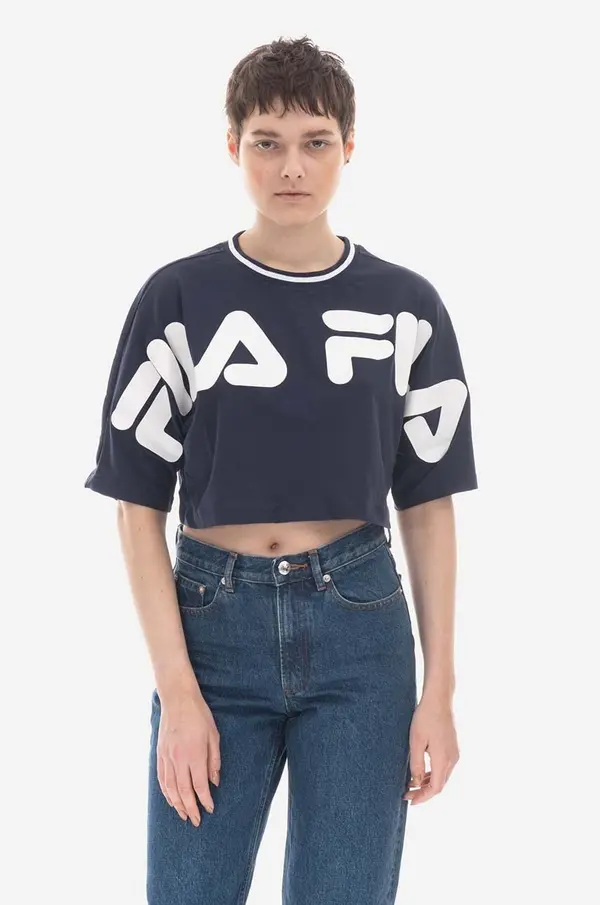 Fila Bombažna kratka majica Fila Barr Cropped Wide Tee