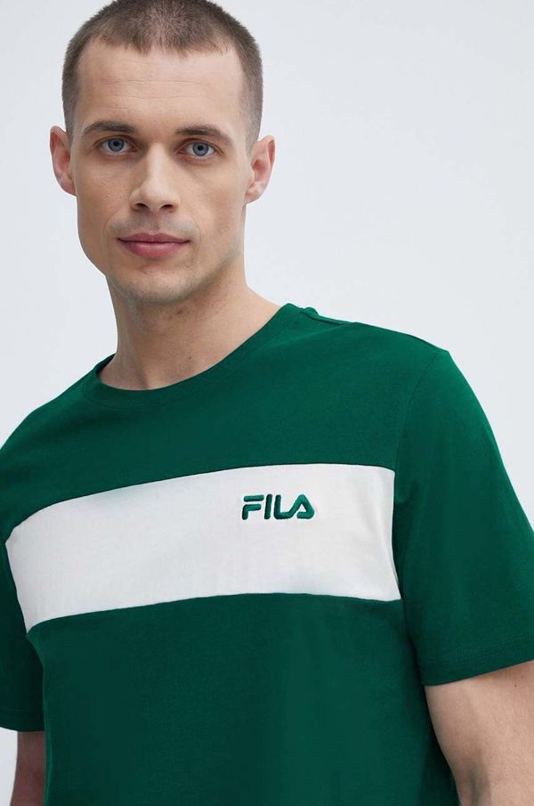Fila Bombažna kratka majica Fila Lankaran moška, zelena barva, FAM0680