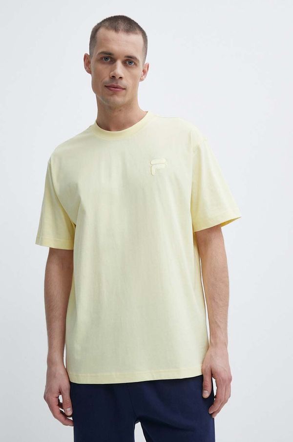 Fila Bombažna kratka majica Fila Loum moška, rumena barva, FAM0676