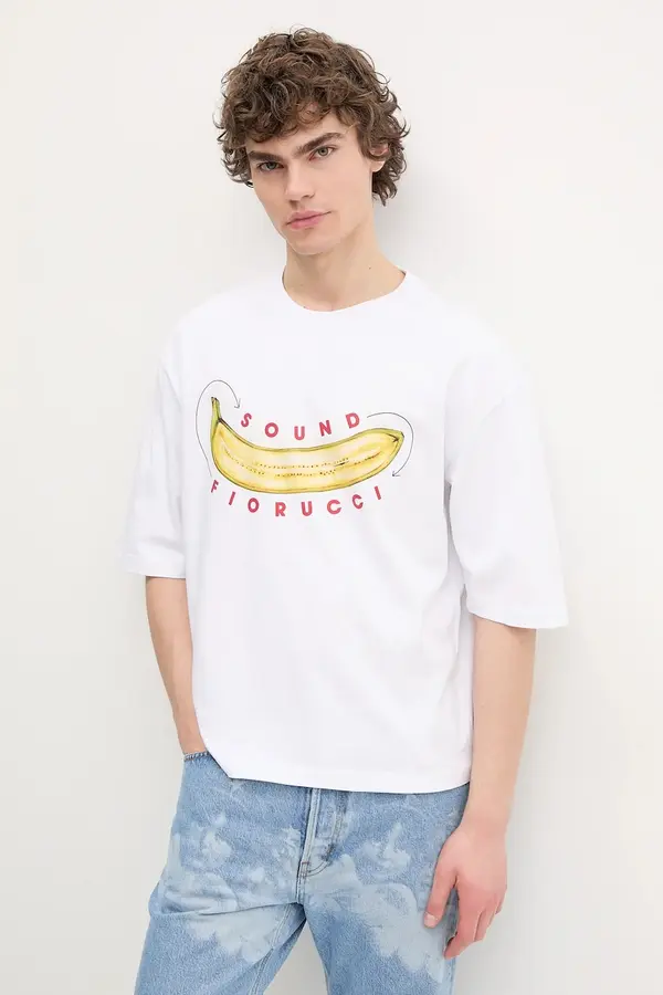 Fiorucci Bombažna kratka majica Fiorucci Banana Sound Print Regular Fit T-Shirt
