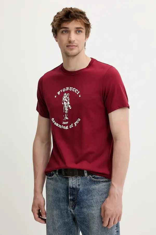 Fiorucci Bombažna kratka majica Fiorucci Burgundy Dreaming of You Regular Fit T-Shirt
