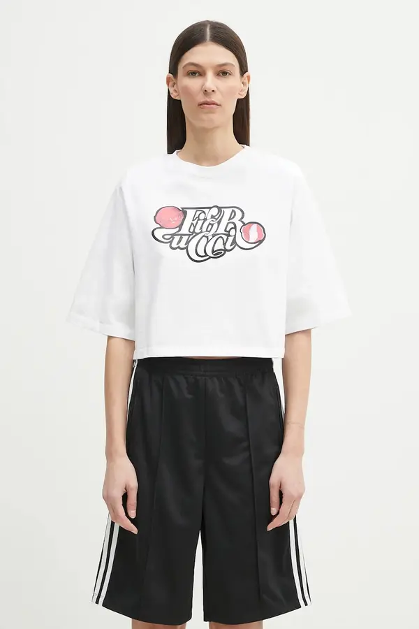 Fiorucci Bombažna kratka majica Fiorucci Curly Lollipop Logo Cropped Padded