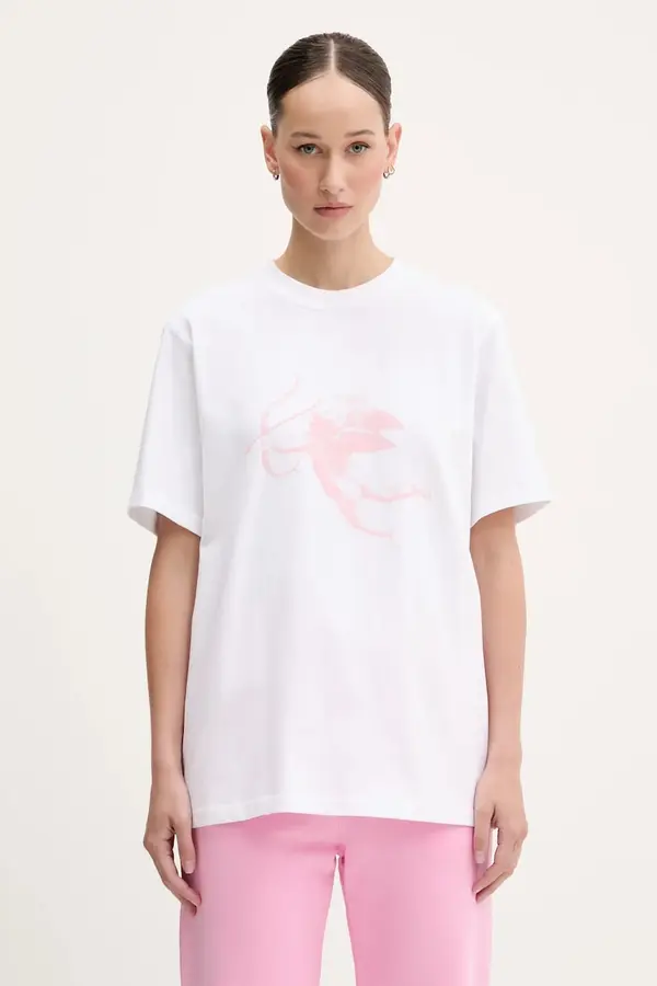 Fiorucci Bombažna kratka majica Fiorucci White Cupid Print Regular Fit T-Shirt