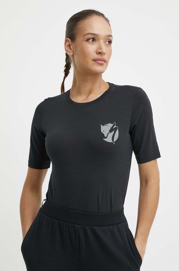 Fjallraven Bombažna kratka majica Fjallraven Fjallraven x Specialized ženska, črna barva, F22036