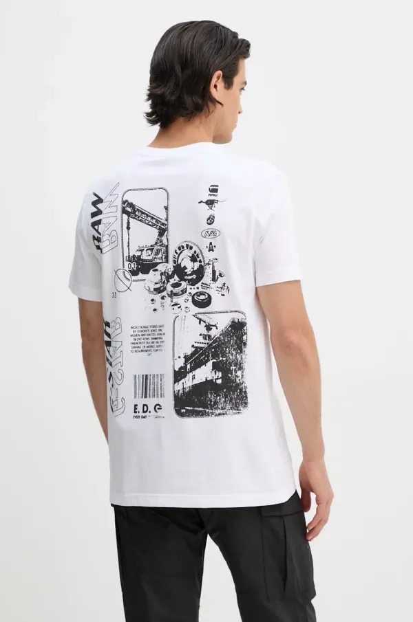 G-Star Raw Bombažna kratka majica G-Star Raw moška, bela barva, D25088-336