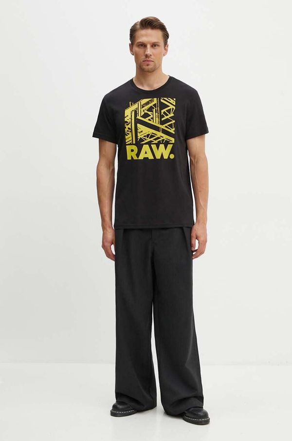 G-Star Raw Bombažna kratka majica G-Star Raw moška, črna barva, D24685-C506