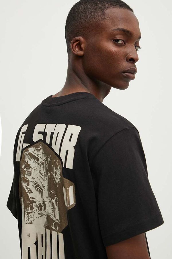 G-Star Raw Bombažna kratka majica G-Star Raw moška, črna barva, D24690-C336