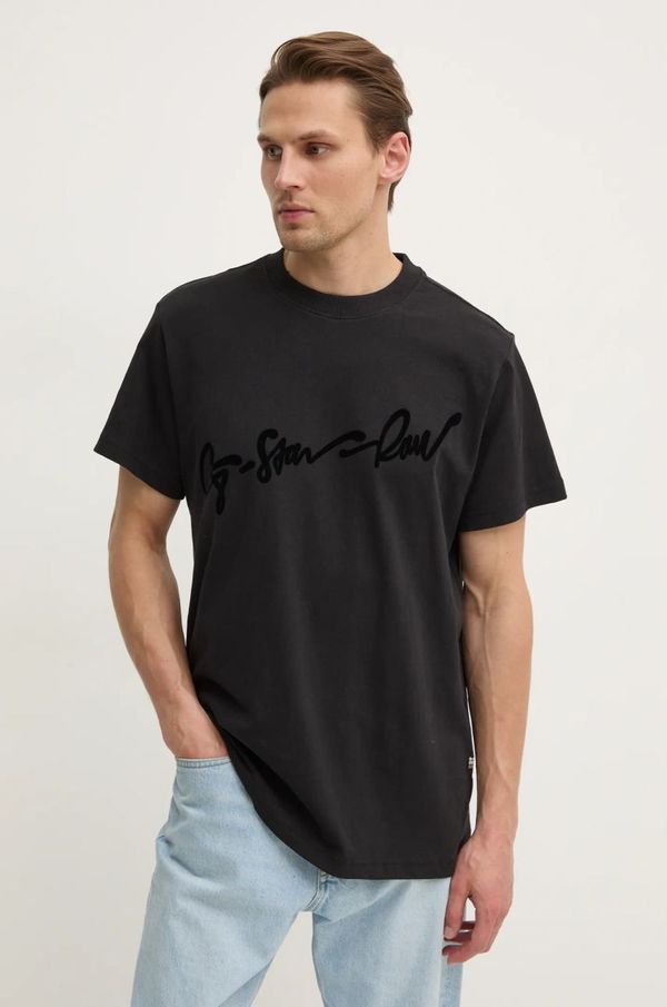 G-Star Raw Bombažna kratka majica G-Star Raw moška, črna barva, D25148-C336