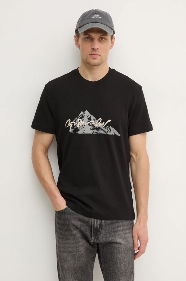 G-Star Raw Bombažna kratka majica G-Star Raw moška, črna barva, D25158-C812