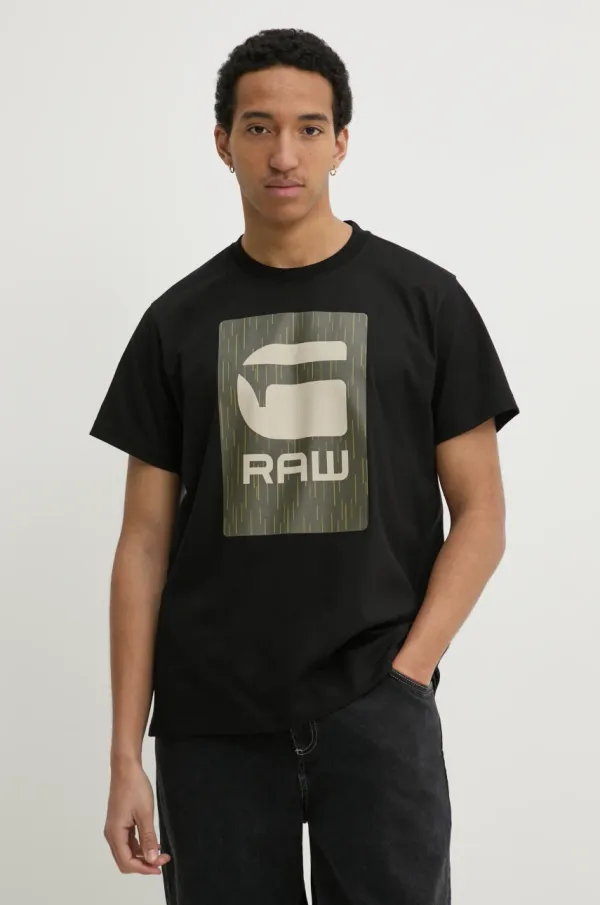 G-Star Raw Bombažna kratka majica G-Star Raw moška, črna barva, D26478-C336