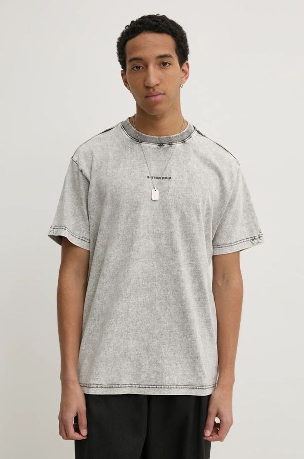 G-Star Raw Bombažna kratka majica G-Star Raw moška, siva barva, D25964-C756