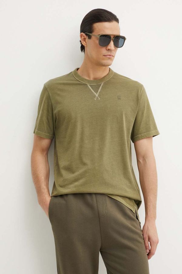 G-Star Raw Bombažna kratka majica G-Star Raw moška, zelena barva, D24449-2653