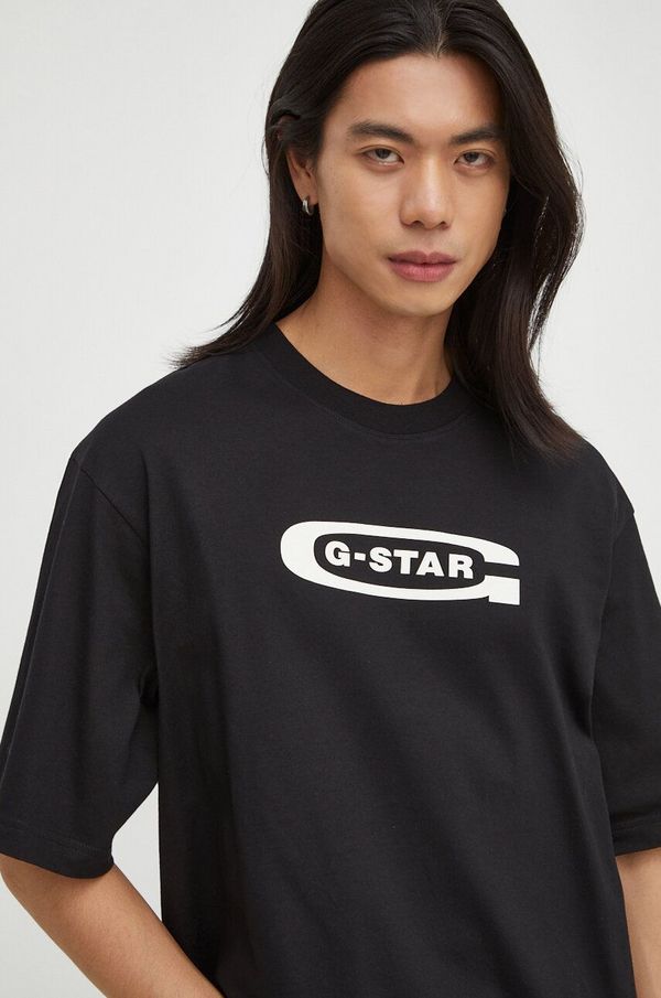 G-Star Raw Bombažna kratka majica G-Star Raw moški, črna barva