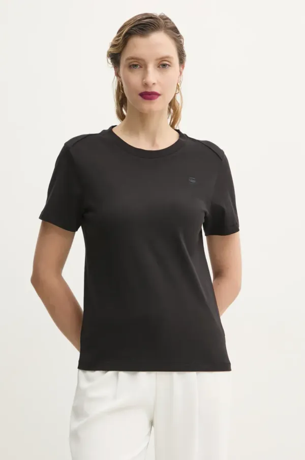 G-Star Raw Bombažna kratka majica G-Star Raw ženska, črna barva, D26062-336