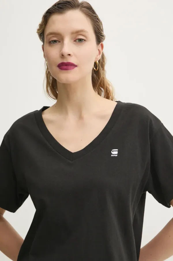 G-Star Raw Bombažna kratka majica G-Star Raw ženska, črna barva, D26067-D601
