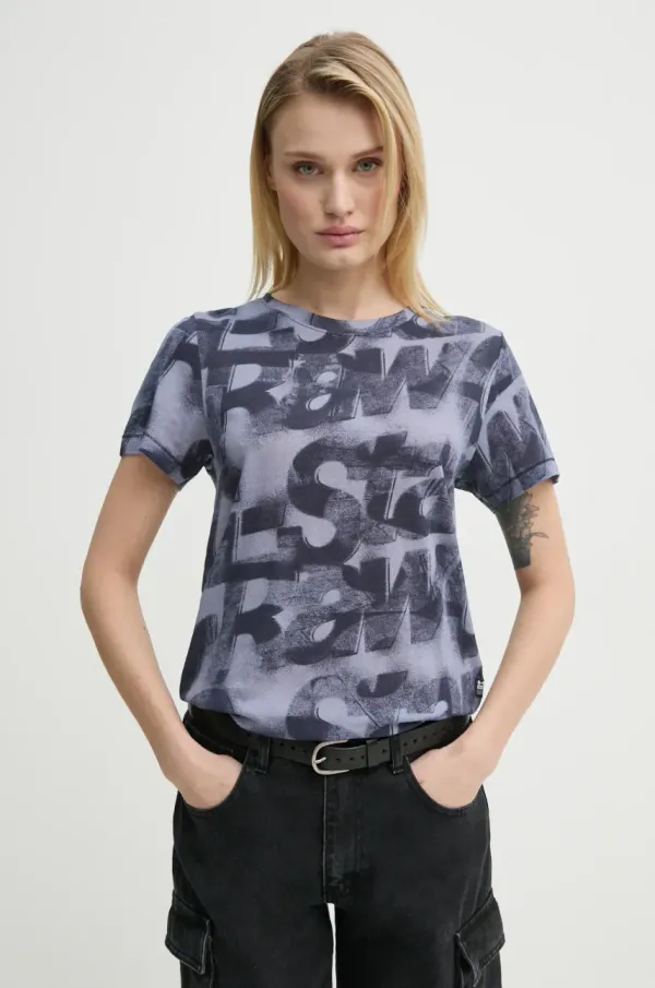 G-Star Raw Bombažna kratka majica G-Star Raw ženska, mornarsko modra barva, D26066-C565