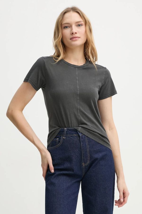 G-Star Raw Bombažna kratka majica G-Star Raw ženska, siva barva, D24499-B059