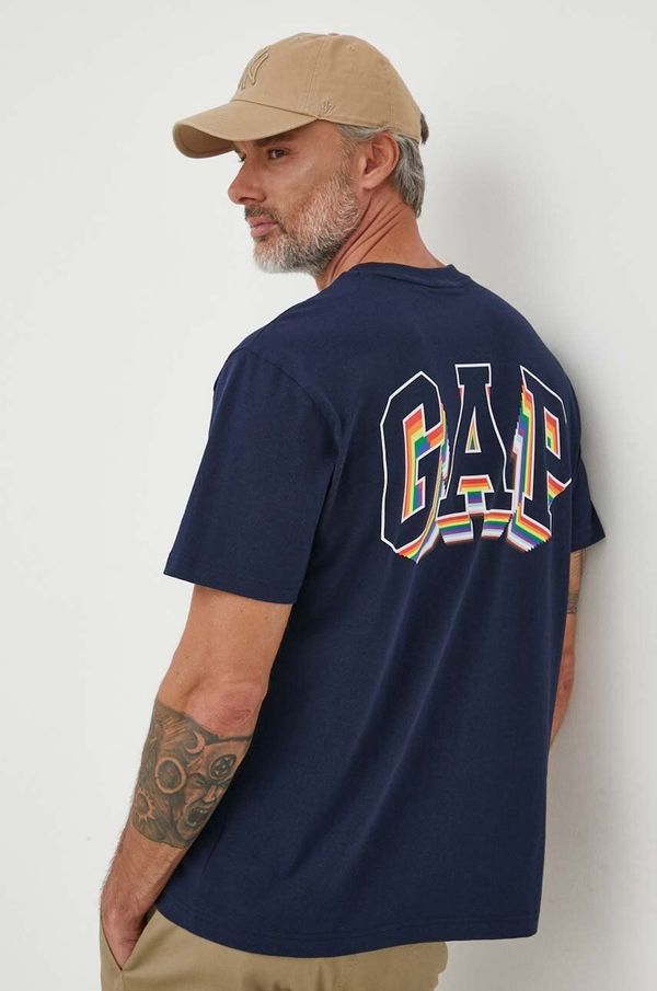 Gap Bombažna kratka majica GAP mornarsko modra barva