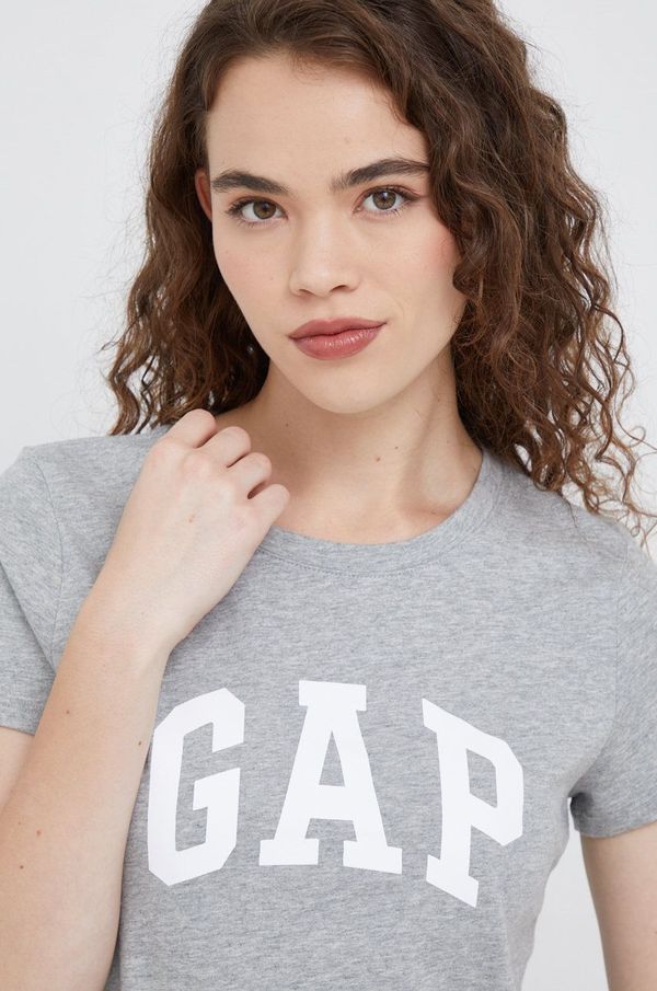 Gap Bombažna kratka majica GAP siva barva