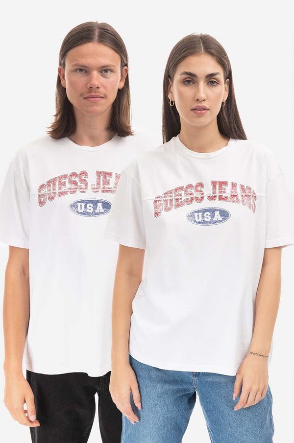 Guess U.S.A. Bombažna kratka majica Guess bela barva, M2BI06KBB50 G046