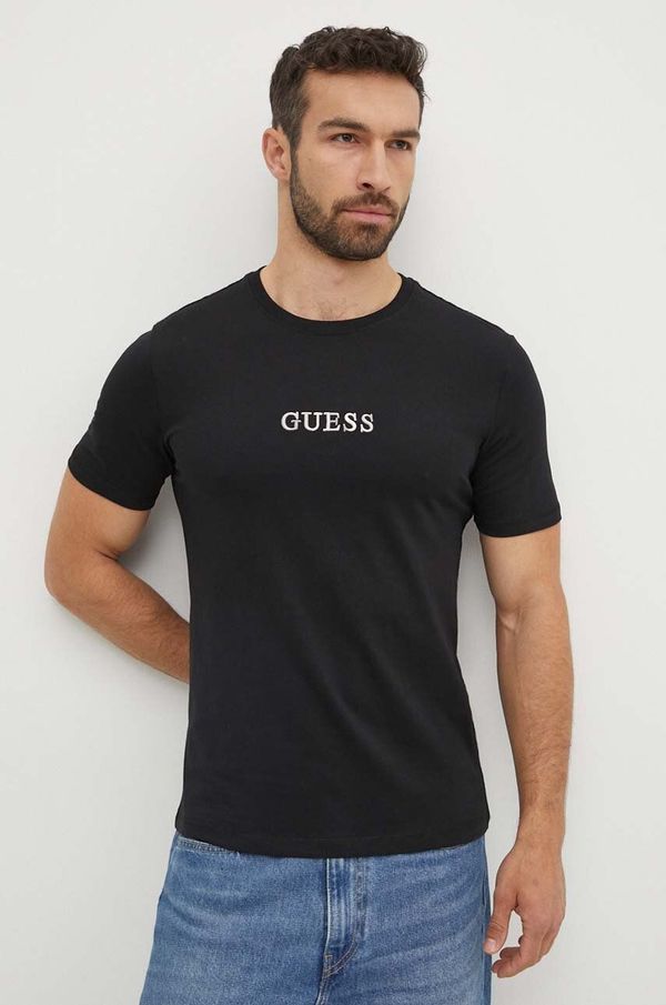 Guess Bombažna kratka majica Guess moška, črna barva, M4GI92 I3Z14
