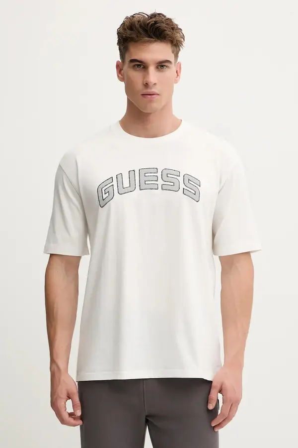 Guess Bombažna kratka majica Guess SHINGO