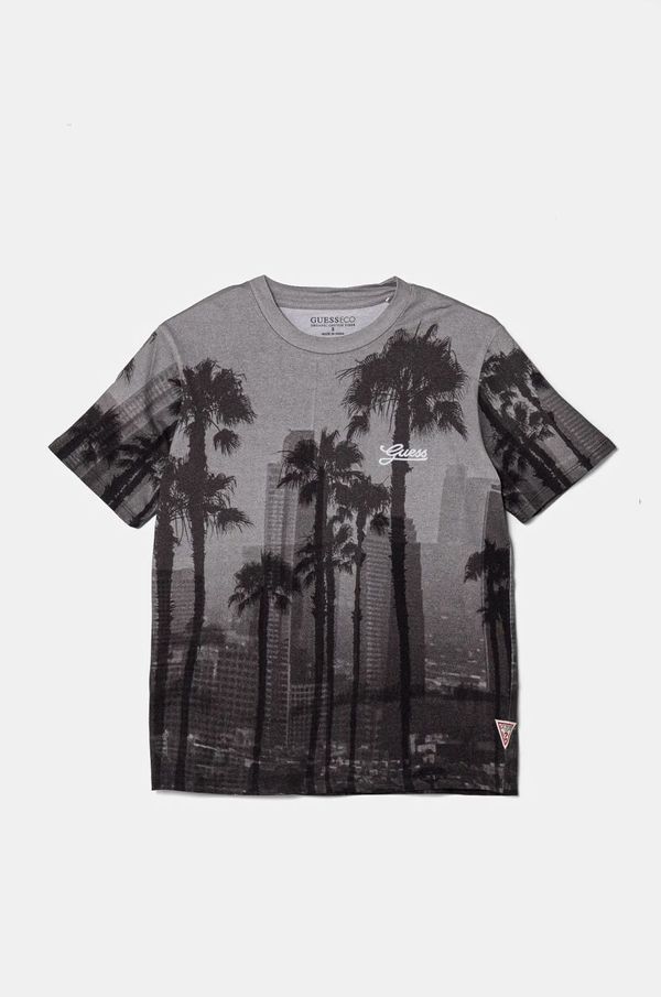 Guess Bombažna kratka majica Guess siva barva, L5RI26 K8HM4