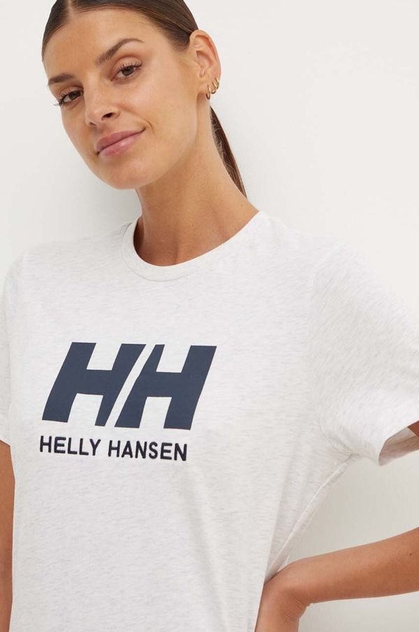 Helly Hansen Bombažna kratka majica Helly Hansen bela barva