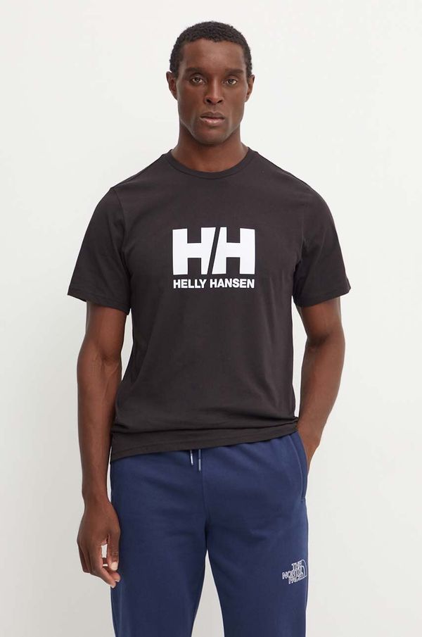 Helly Hansen Bombažna kratka majica Helly Hansen HH LOGO moška, črna barva, 30396