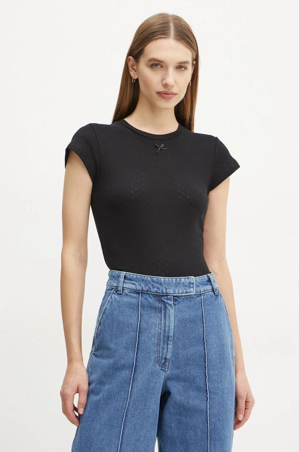 Herskind Bombažna kratka majica Herskind Ludo ženska, črna barva, 5435178