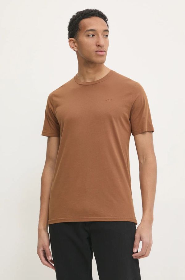 Hollister Co. Bombažna kratka majica Hollister Co. moška, rjava barva, KI324-4206