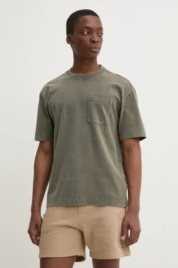 Hollister Co. Bombažna kratka majica Hollister Co. moška, zelena barva, KI324-5061