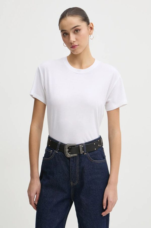 Hollister Co. Bombažna kratka majica Hollister Co. ženska, bela barva, KI339-3613