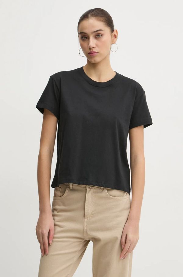 Hollister Co. Bombažna kratka majica Hollister Co. ženska, črna barva, KI339-3613