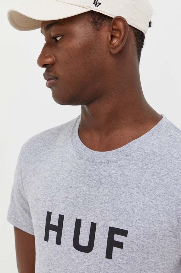 Huf Bombažna kratka majica HUF črna barva