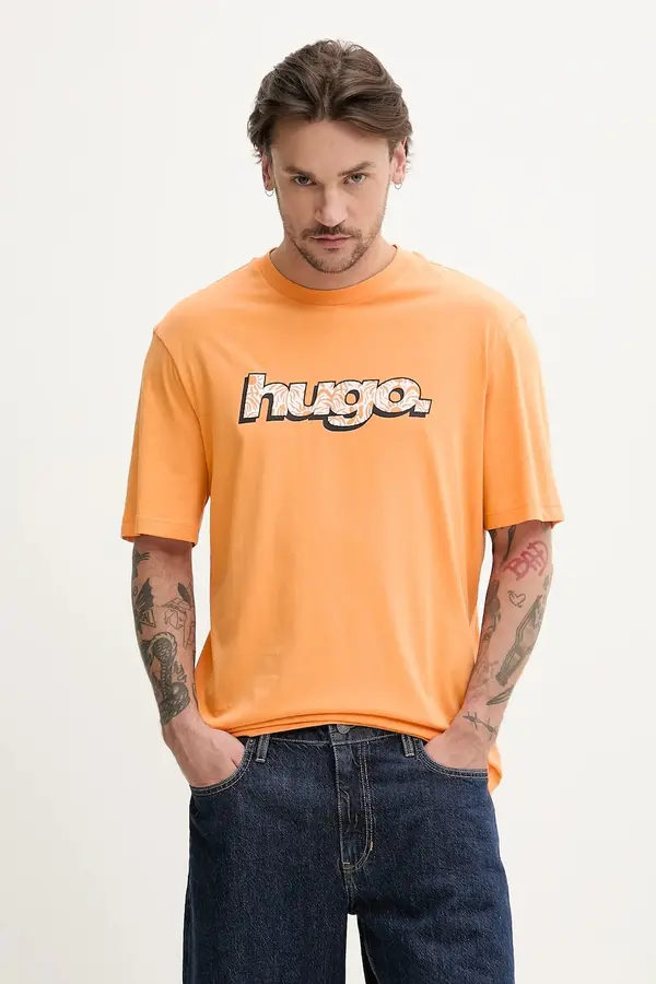 HUGO Blue Bombažna kratka majica Hugo Blue