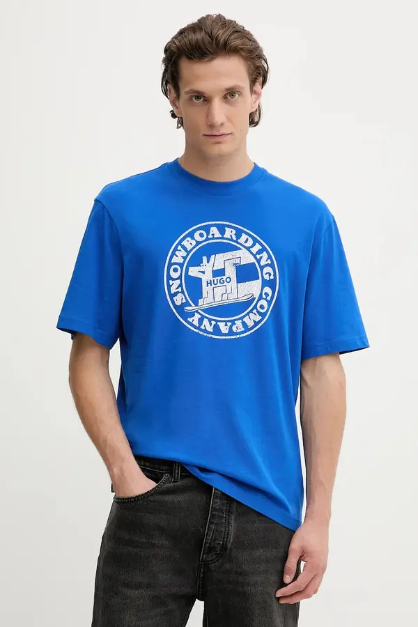 HUGO Blue Bombažna kratka majica Hugo Blue Napolux