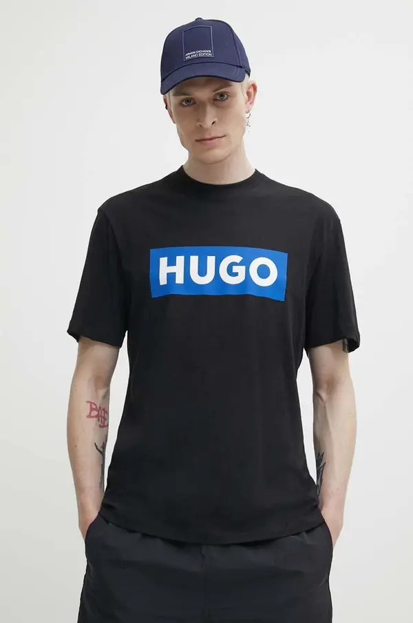 HUGO Blue Bombažna kratka majica Hugo Blue Nico