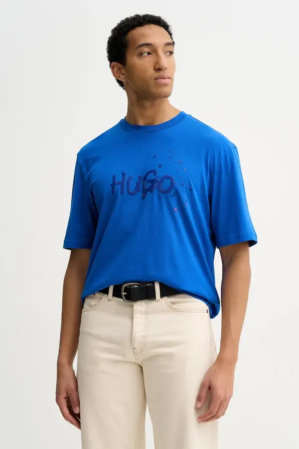 HUGO Blue Bombažna kratka majica Hugo Blue Nierofix