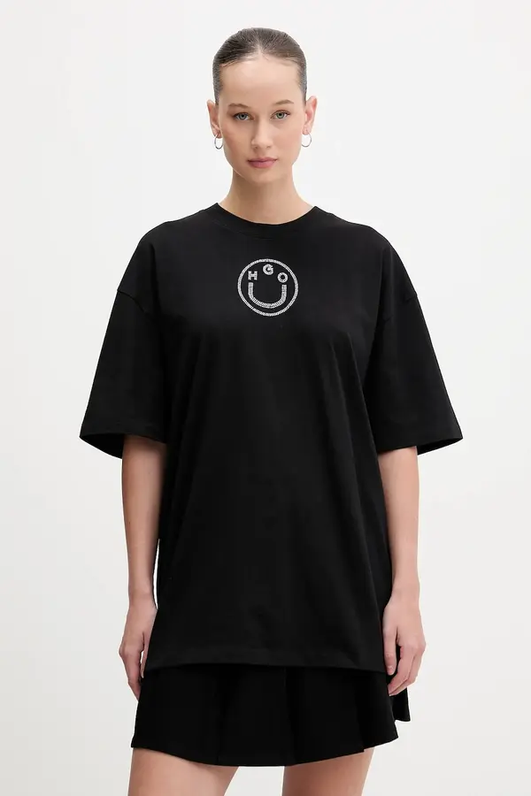 HUGO Blue Bombažna kratka majica Hugo Blue Oversized _Tee_B_9