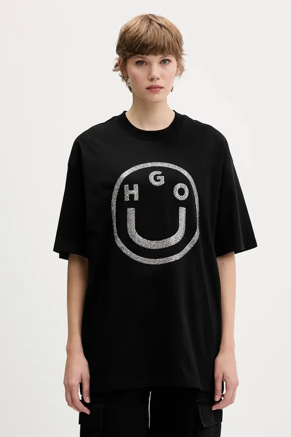 HUGO Blue Bombažna kratka majica Hugo Blue Oversized_tee_B_6