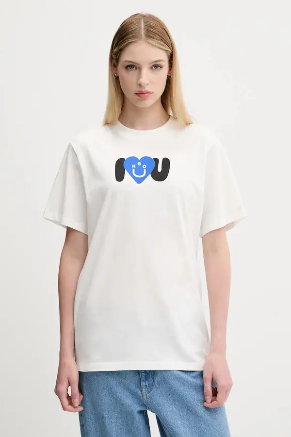 HUGO Blue Bombažna kratka majica Hugo Blue Vintage Tee_B_5