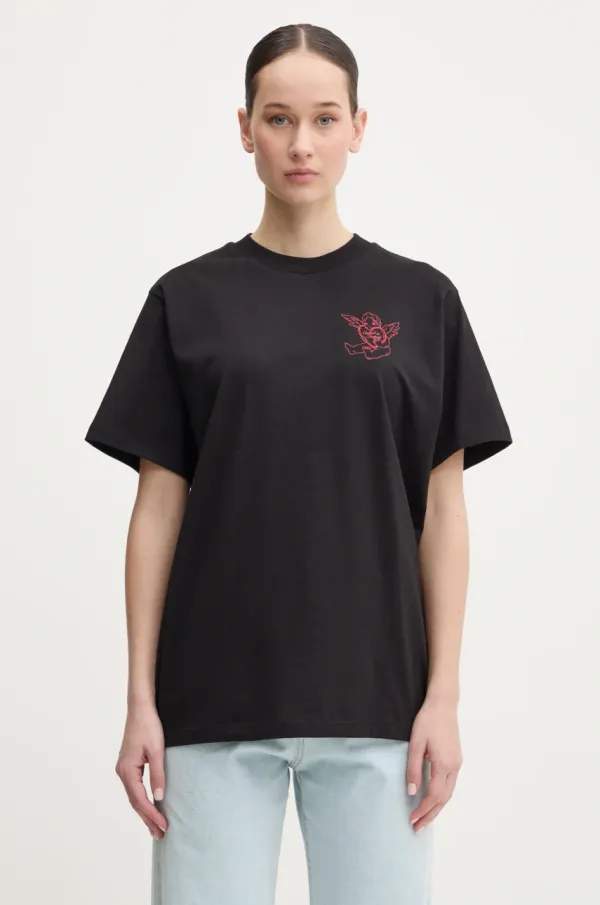 Hugo Blue Bombažna kratka majica Hugo Blue ženska, črna barva, 50533958