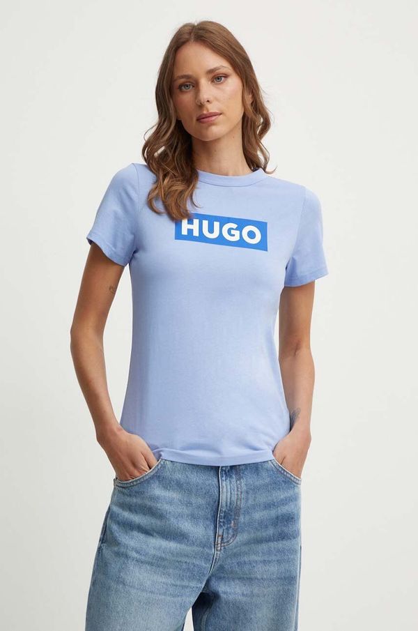 Hugo Blue Bombažna kratka majica Hugo Blue ženski