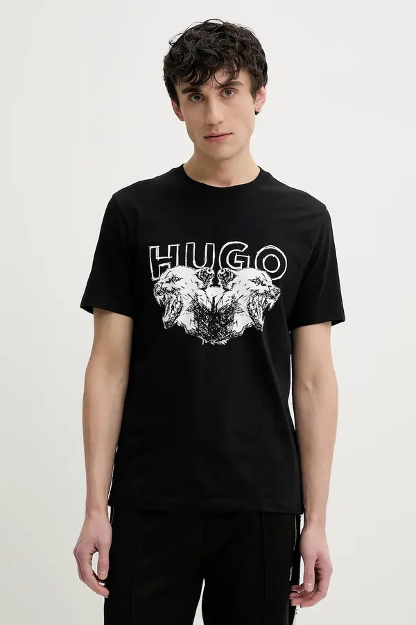 HUGO Bombažna kratka majica HUGO Durro