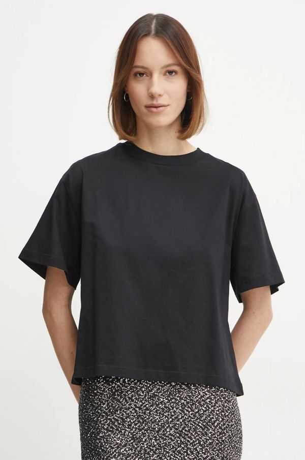 Ivy Oak Bombažna kratka majica Ivy Oak ženska, črna barva, IO1100X2322