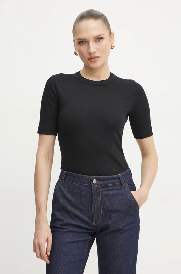 Ivy Oak Bombažna kratka majica Ivy Oak ženska, črna barva, IO1100X2351