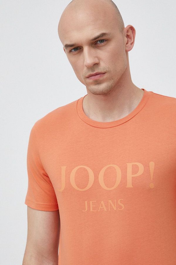 Joop! Bombažna kratka majica Joop! oranžna barva