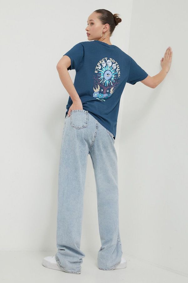 Kaotiko Bombažna kratka majica Kaotiko mornarsko modra barva