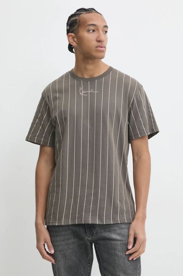 Karl Kani Bombažna kratka majica Karl Kani moška, rjava barva, 60300189